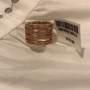 Henri Bendel Rose Gold barrel band ring